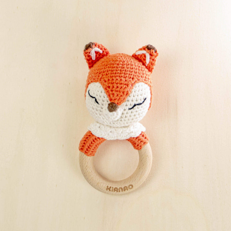 KIANAO Rattles Fox Rattle Tooth Ring